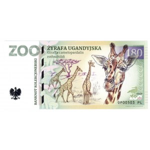 Banknot kolekcjonerski ZOO - Żyrafa Ugandyjska - Zoolar - Opole