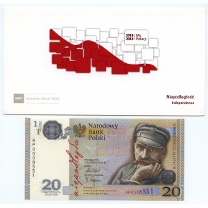 20 Zloty 2018 - 100. Jahrestag der Wiedererlangung der Unabhängigkeit + Heftmappe
