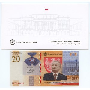 20 Złotych 2021 - Lech Kaczyński + folder emisyjny