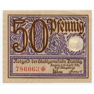 Freie Stadt Danzig, 50 Fenig (Pfennig) 1919, Danzig