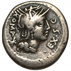 C.Malleolus C.f. A. Albinus Sp.f and L. Cecilius Metellus - Denarius 96 BC. Rome