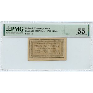 4 Gold 1794 Serie (I) (X) PMG 55