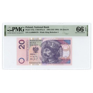 20 gold 1994 - AA series 0009479 - PMG 66 EPQ