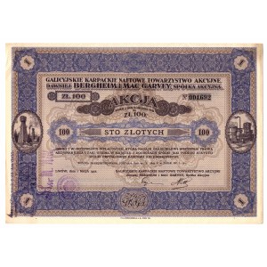 Galicyjskie Karpackie Naftowe Towarzystwo d. Bergheim & MacGarvey - 100 zł