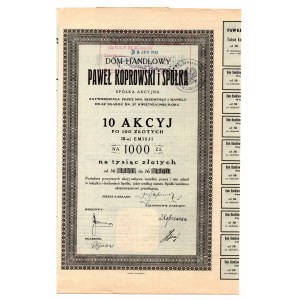 Dom Handlowy Paweł Koprowski i S-ka, Em.III, 10 x 100 zł