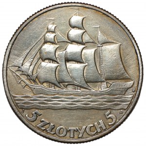 5 gold 1936 Sailing ship