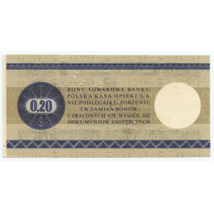 PEWEX - 20 centów 1979 (duży) seria HN 0000000 WZÓR
