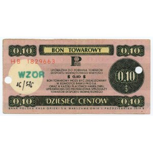 PEWEX 10 centów 1979 (mały) seria HB - fałszywy nadruk WZÓR