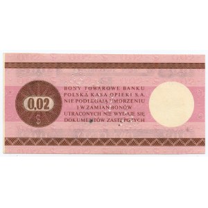 PEWEX - 2 centy 1979 (duży) seria HO 0000000 WZÓR