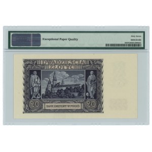 20 złotych 1940 - seria A - PMG 67 EPQ - 2-ga max nota