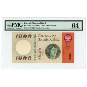1000 zloty 1965 - B series - PMG 64