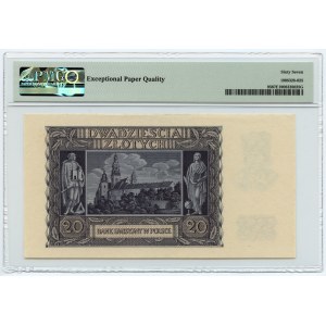 20 złotych 1940 - seria A - PMG 67 EPQ - 2-ga max nota PMG 67 EPQ