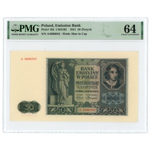 50 złotych 1941 - seria A - PMG 64
