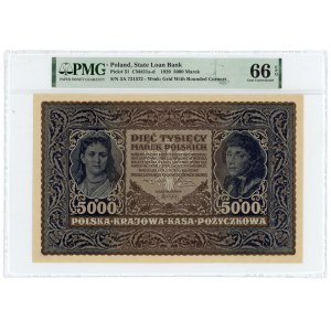 5,000 Polish marks 1920 - III Series A - PMG 66 EPQ