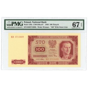 100 złotych 1948 - seria KR- PMG 67 EPQ