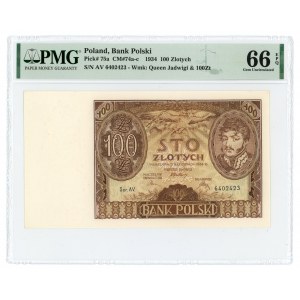 100 gold 1934 - AV series additional watermark +X+ - PMG 66 EPQ