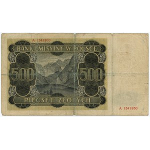500 zloty 1940 - series A - London wave numbering A 13..... but original