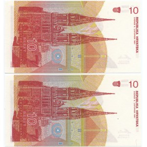 CROATIA - 10 dinars 1991 - set of 2 pieces