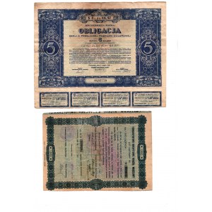 Bond of 5 dollars 1931 and Pledge letter of 1000 zlotys 1927