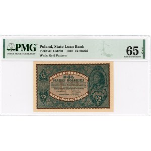 1/2 Polish brand 1920 - PMG 65 EPQ