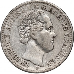 Germany, Saxony, Friedrich August II, 1/3 Thaler 1854 F, Dresden