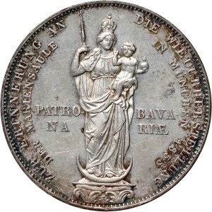 Deutschland, Bayern, Maximilian II. Joseph, 2 Gulden 1855, München, Denkmal für die Jungfrau Maria