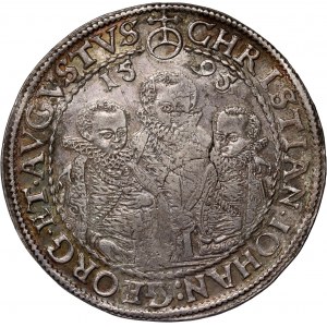 Germany, Saxony, Christian II, Johann Georg and August, Thaler 1595 HB, Dresden
