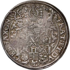 Deutschland, Sachsen, Krystian II, Johann Georg I und Augustus, Taler 1595 HB, Dresden