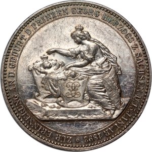 Germany, Saxony, medal from 1893, Birth of Prince George