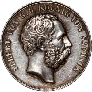 Deutschland, Sachsen, Albert, 19. Jahrhundert, Medaille ohne Datum, Bester Schütze