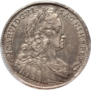Hungary, Charles VI, 1/2 Thaler 1740 KB, Kremnitz