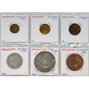 Argentina, set of coins (6 pieces) from 1891-1991
