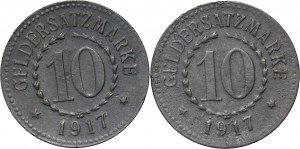 Posen (Poznań), zestaw 2 x 10 fenigów 1917, 2 odmiany