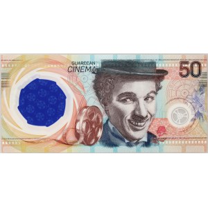 PWPW banknot testowy, 50 Chaplin 2020, w folderze PWPW
