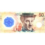 PWPW banknot testowy, 50 Chaplin 2020, w folderze PWPW