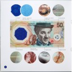 PWPW banknot testowy, 50 Chaplin 2020, w folderze PWPW