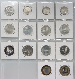Izrael, zestaw monet okolicznościowych (14 sztuk) z lat 1982-1988