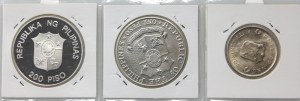 Filipiny, zestaw monet okolicznościowych (3 sztuki) z lat 1947-1987