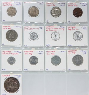 Wietnam, zestaw monet (13 sztuk) z lat 1966-1988