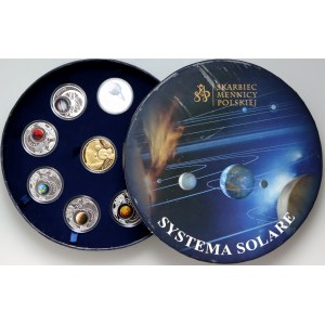 Kolekcja Systema Solare, srebro, komplet 9 sztuk