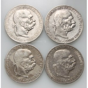 Austria, Franz Joseph I, set of 4 x 5 Korona 1900, Vienna