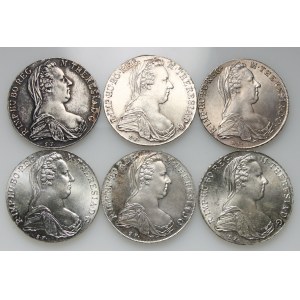 Austria, Maria Theresia, set of 6 x Thaler 1780, Restrike