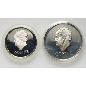 Germany, set of 2 x silver medal 1982, 150th Anniversary of Goethe's Death