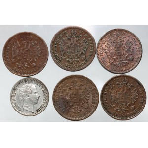 Austria, set of coins (6 pieces) from 1858-1881
