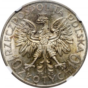 II RP, 10 złotych 1933, Warszawa, Głowa Kobiety