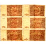 PRL, zestaw, 6 x 1000 złotych 15.01.1946, serie A., H, K, B, R, N