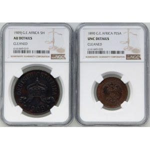Germany, German East Africa, Wilhelm II, 5 Heller 1909 J, Pesa 1890