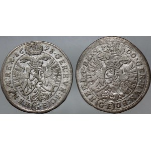 Austria, Leopold I, lot, 2 x 3 Kreuzer 1698, 1700, Prague
