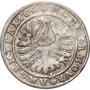 Śląsk, Księstwo Legnicko-Brzesko-Wołowskie, Jerzy III Brzeski, 15 krajcarów 1664, Brzeg