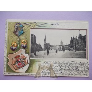 Bytom, Beuthen, Tržní náměstí, reliéfní erb, secese, krásný, 1904